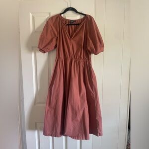 Gap Terra cotta dress with pockets. Cotton. Medium.